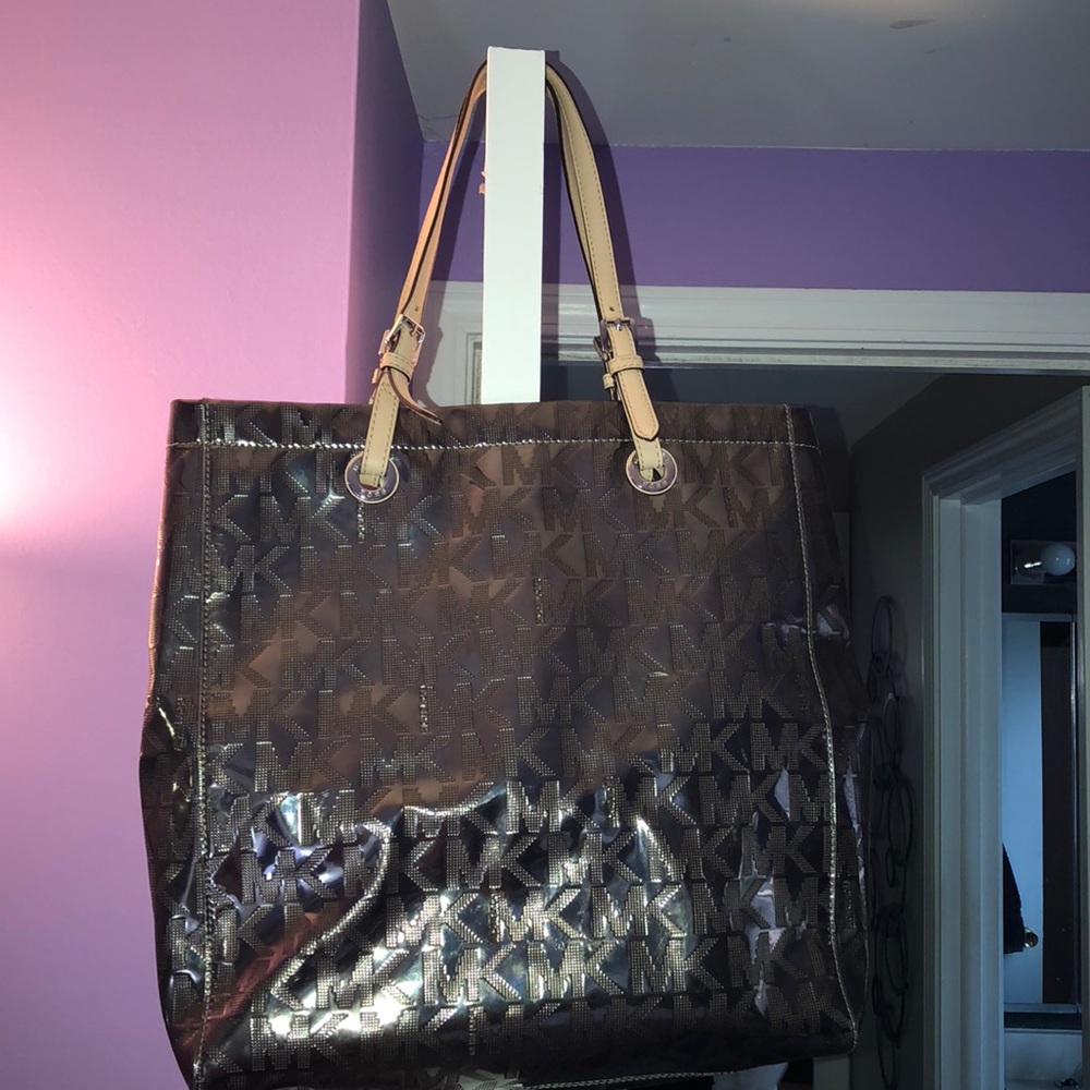 REAL GUN METAL MICHAEL KORS BAG TOTE